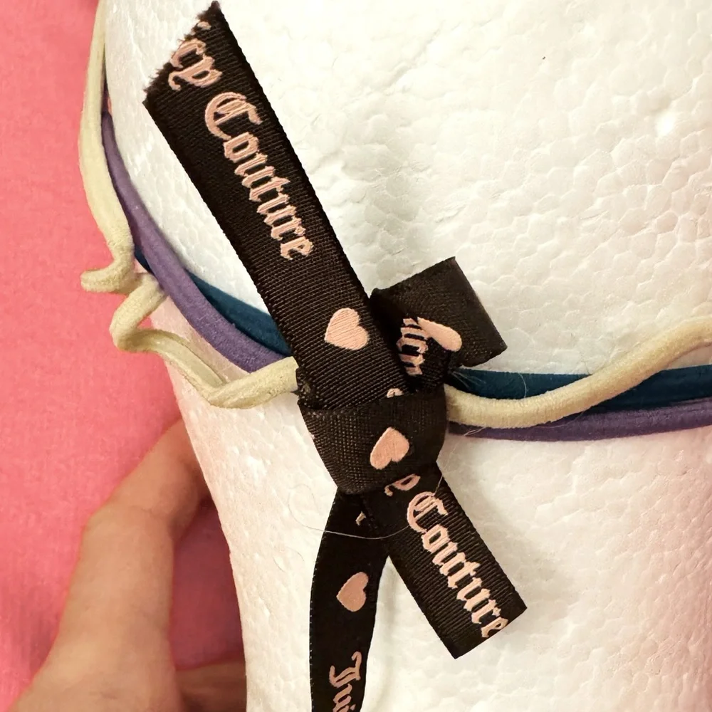 JUICY COUTURE HAIR HEADBANDS HEART LOGO CHARMS SET OF 3